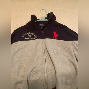 Boys Polo Ralph Lauren jacket/hoodie with front zipper. Size XL 18-20.